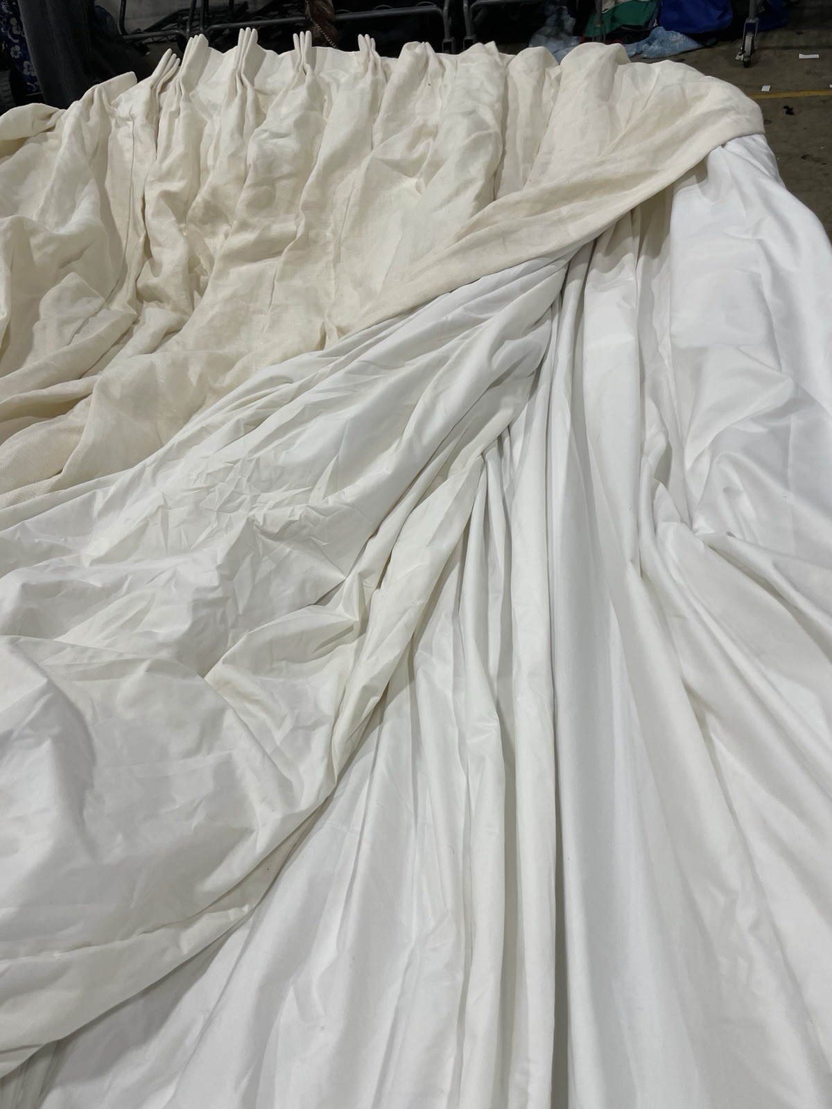The Shade Store Ecru Ivory Linen Pinch Pleat Curtain Panel 96×102 Pair