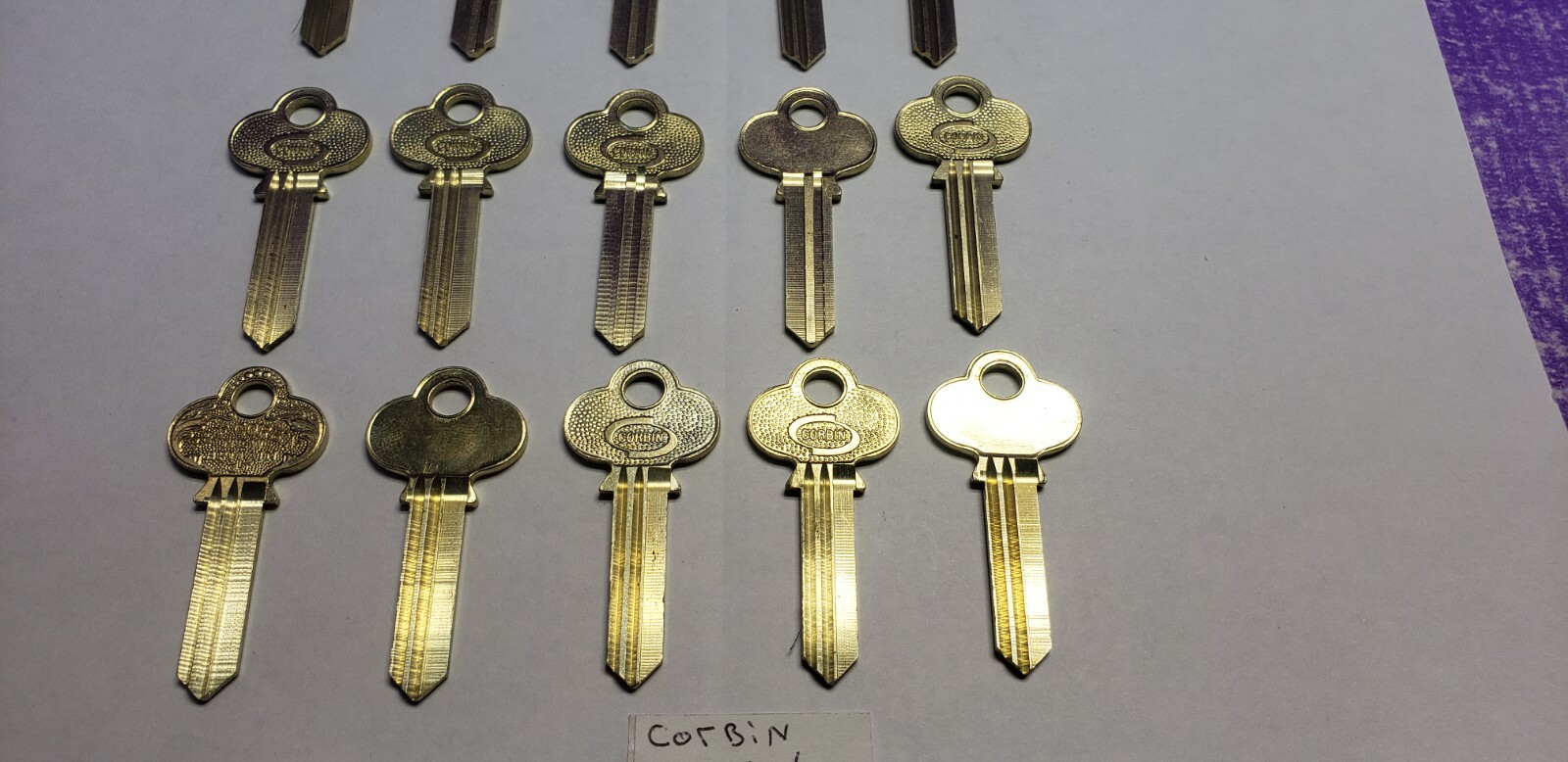 15 ASSORTED CORBIN X1-77-6 LOCKSMITH ORIGINAL CORBIN KEY BLANKS NEW OLD STOCK