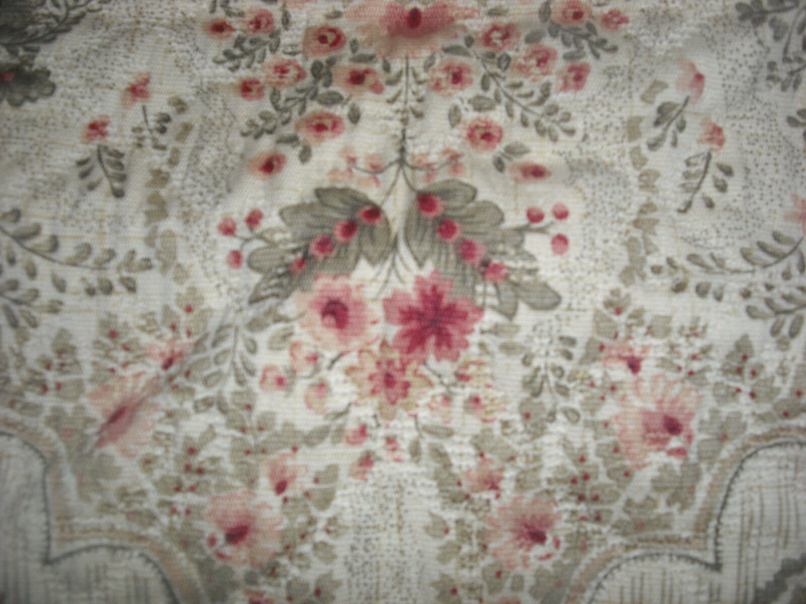 Beacon Looms/Belks Beige Pink & Green Floral Lined Heavy Valance