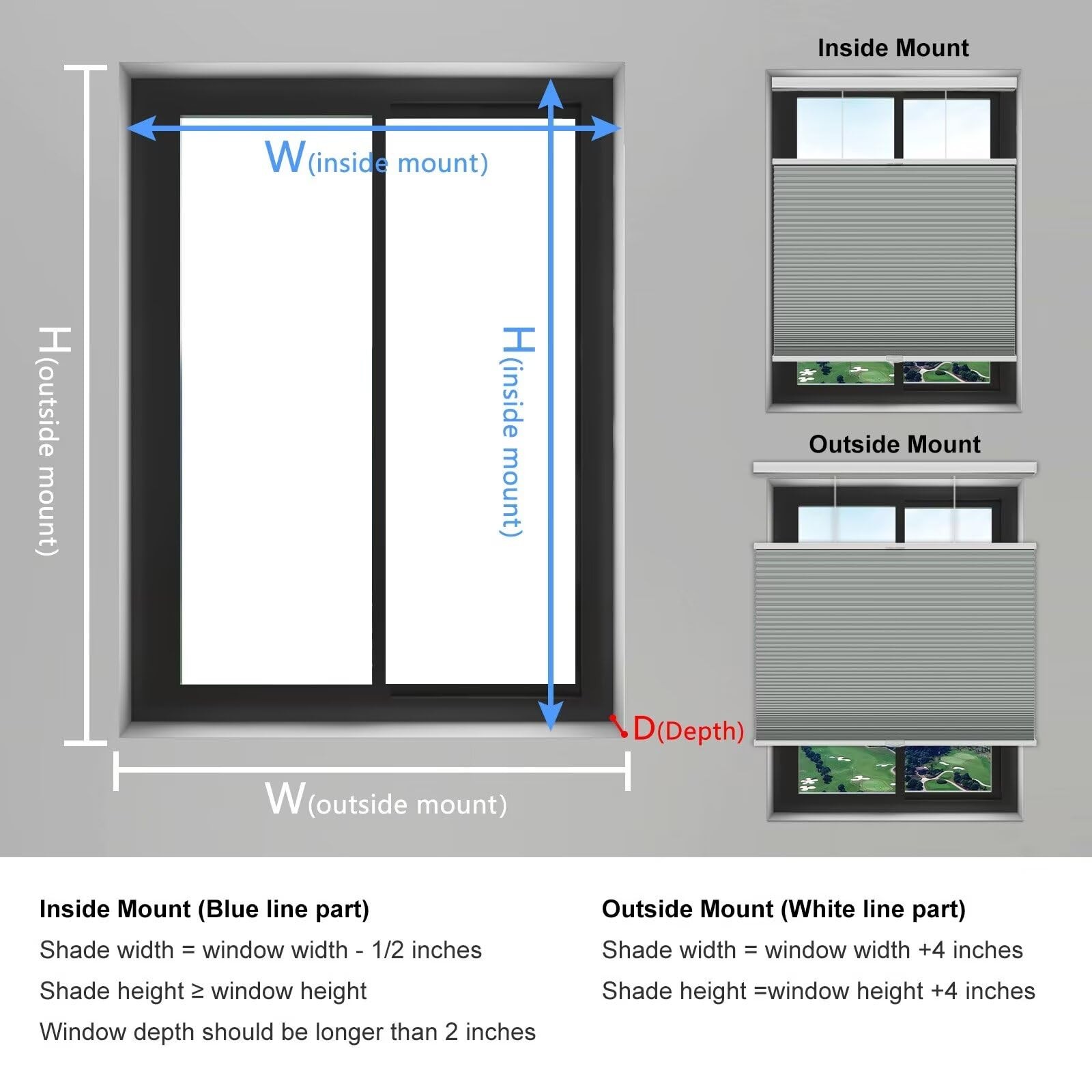 Changshade Blackout Cellular Shades Cordless Top Down Bottom Up Blinds For