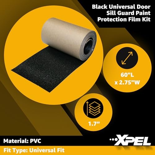 Black Universal Door Sill Guard () Paint Protection Film Kit 60″ x 2.75″