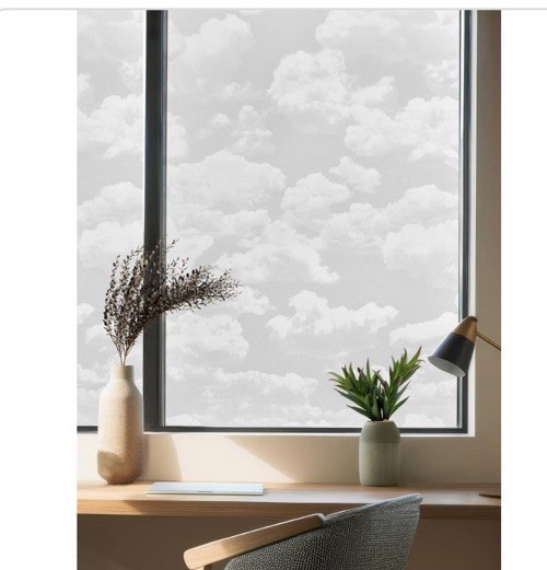 Window Privacy Film by Artscape – Decorative Frosted Glass Design, Clouds