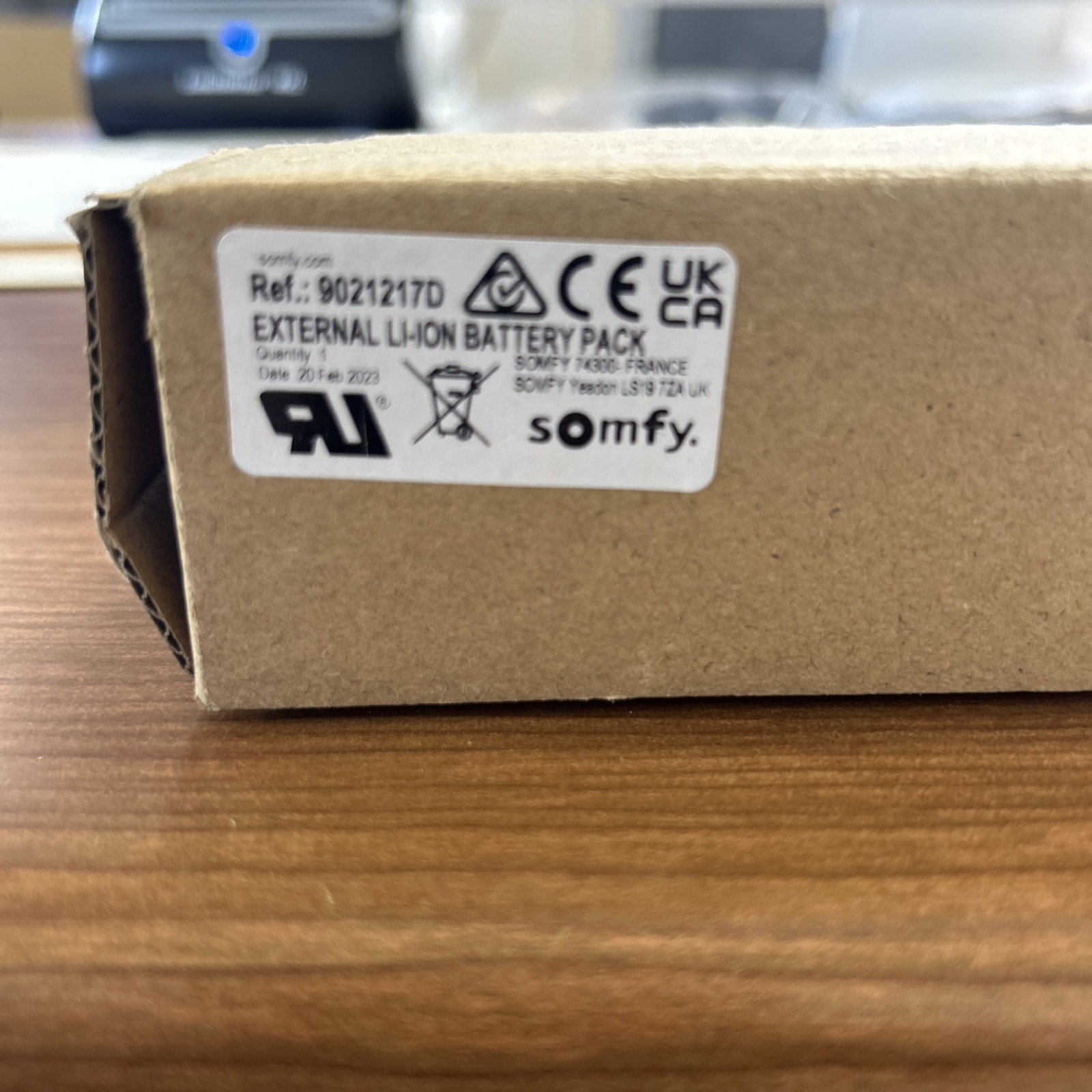 Somfy #9021217D External Li-Ion Battery Pack. Each