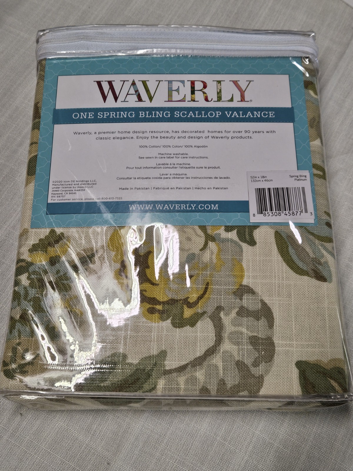 Waverly SPRING BLING Valance Cottagecore Farmhouse Floral 52×18 Blue Green Yello