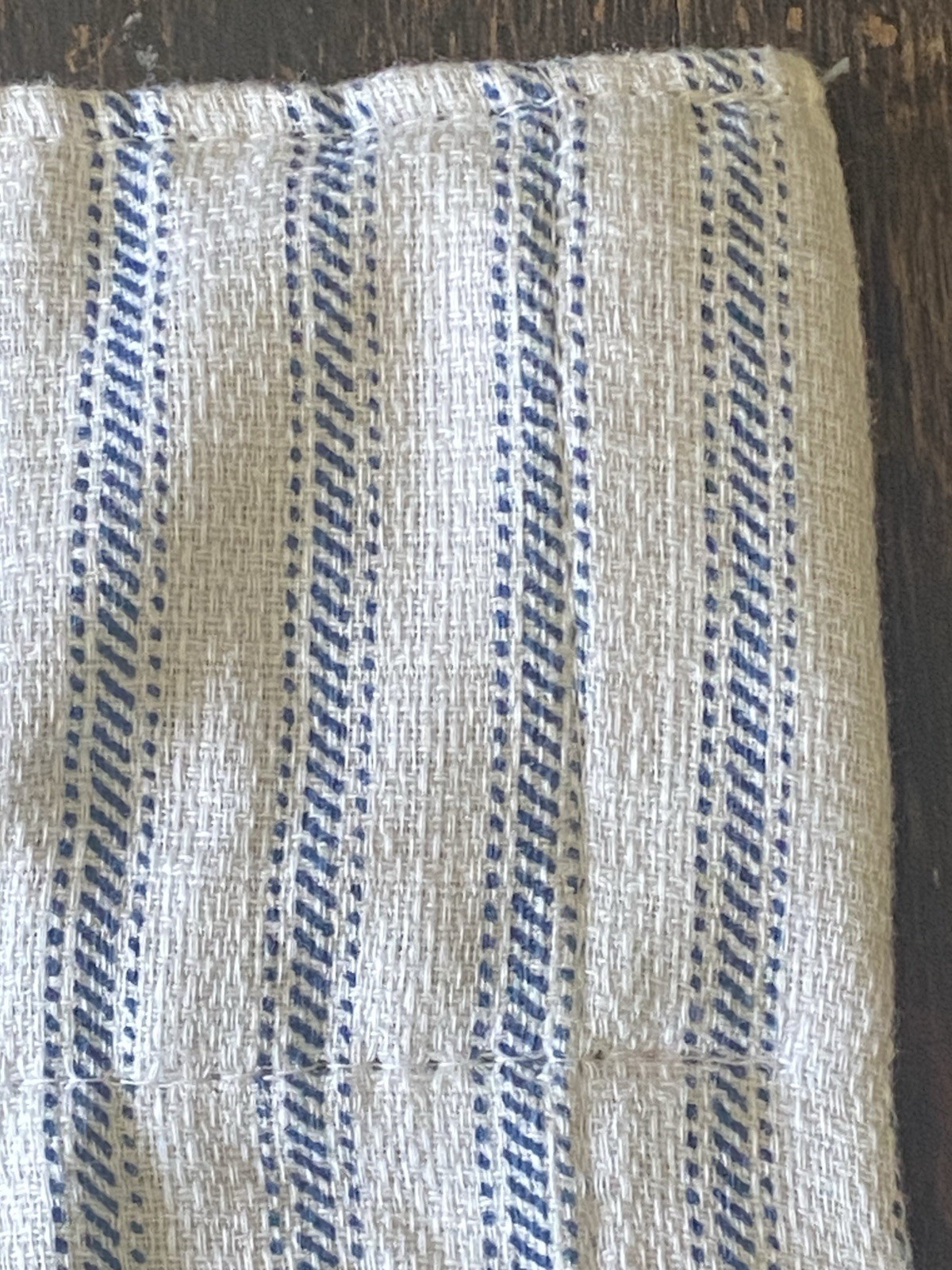 MARTHA STEWART BLUE WHITE TICKING STRIPE FABRIC DRAPE PAIR 50×82 LINED BLACKOUT