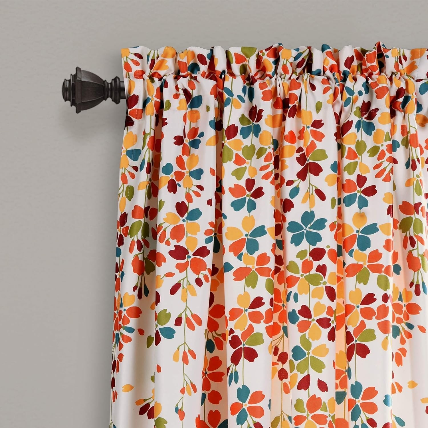 Weeping Flower Turquoise Tangerine Curtains