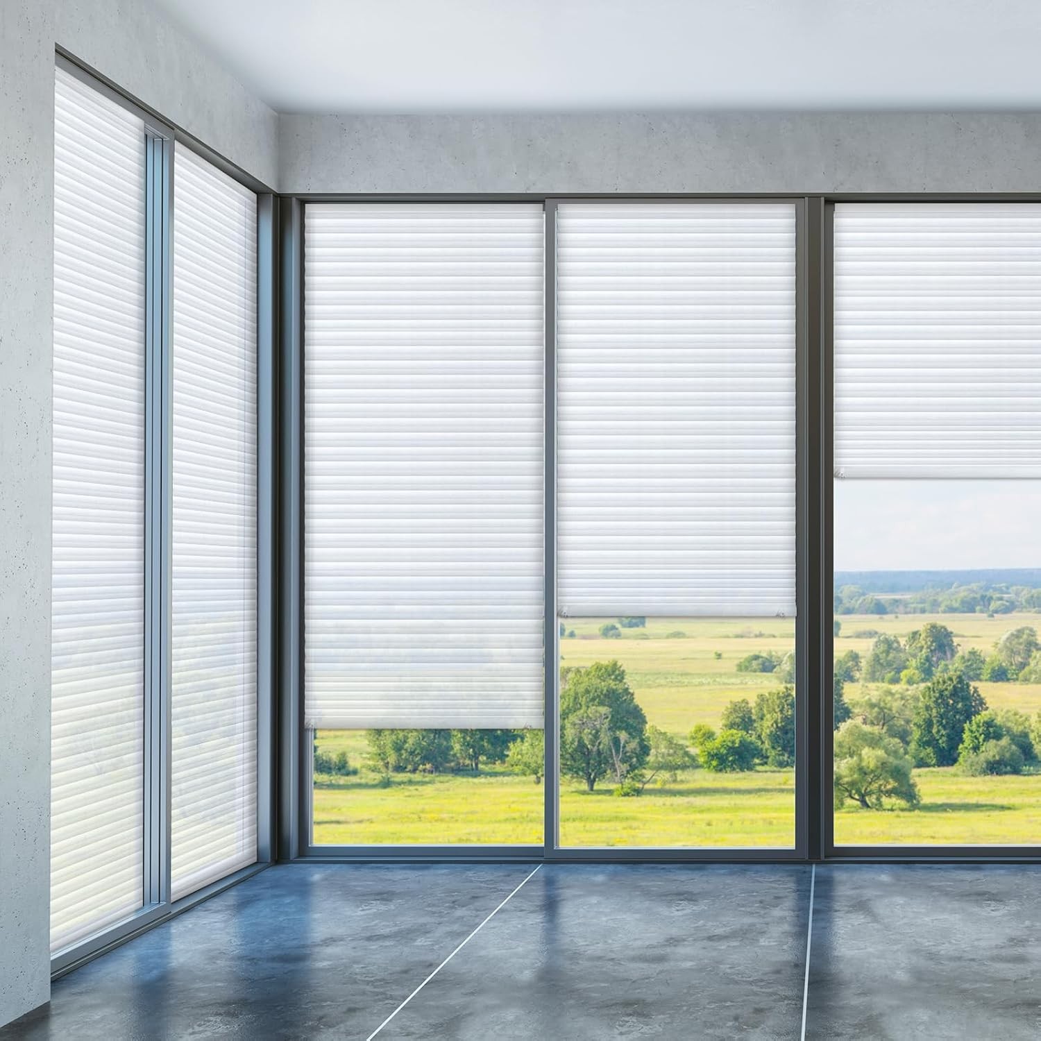 6 Pcs 23 x 110 Inches Temporary Blinds No Tools Cut to Size Fabric Paper Shades