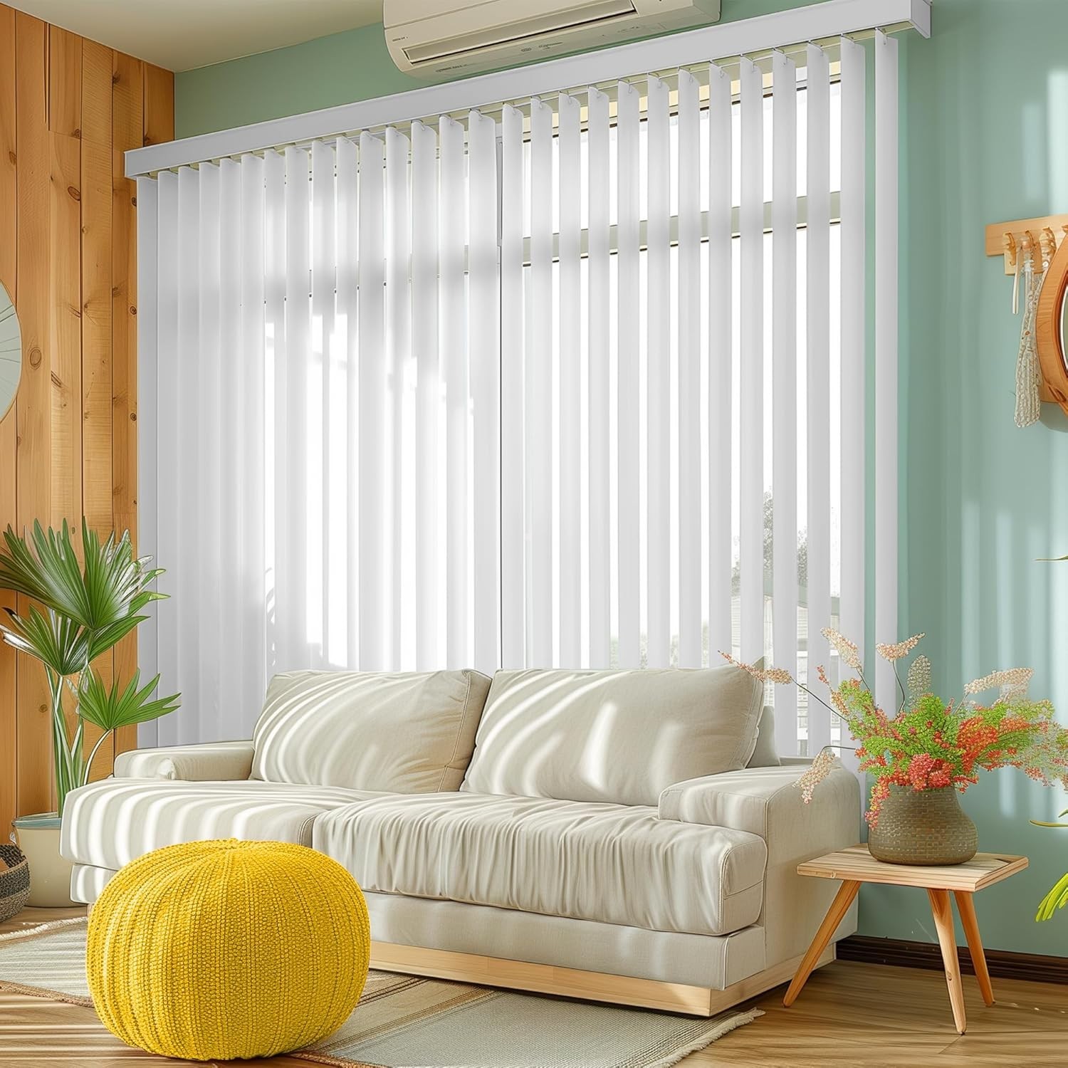 Elegant PVC Vertical Blind Replacement Slats – Curved Smooth White 2-Pack