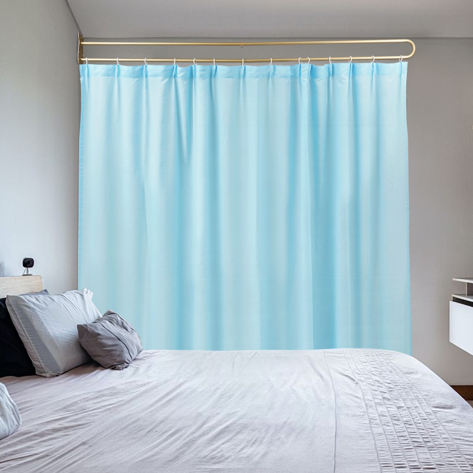 200cm U-Shape Room Divider Privacy Partition Curtain Privacy Protection Partitio