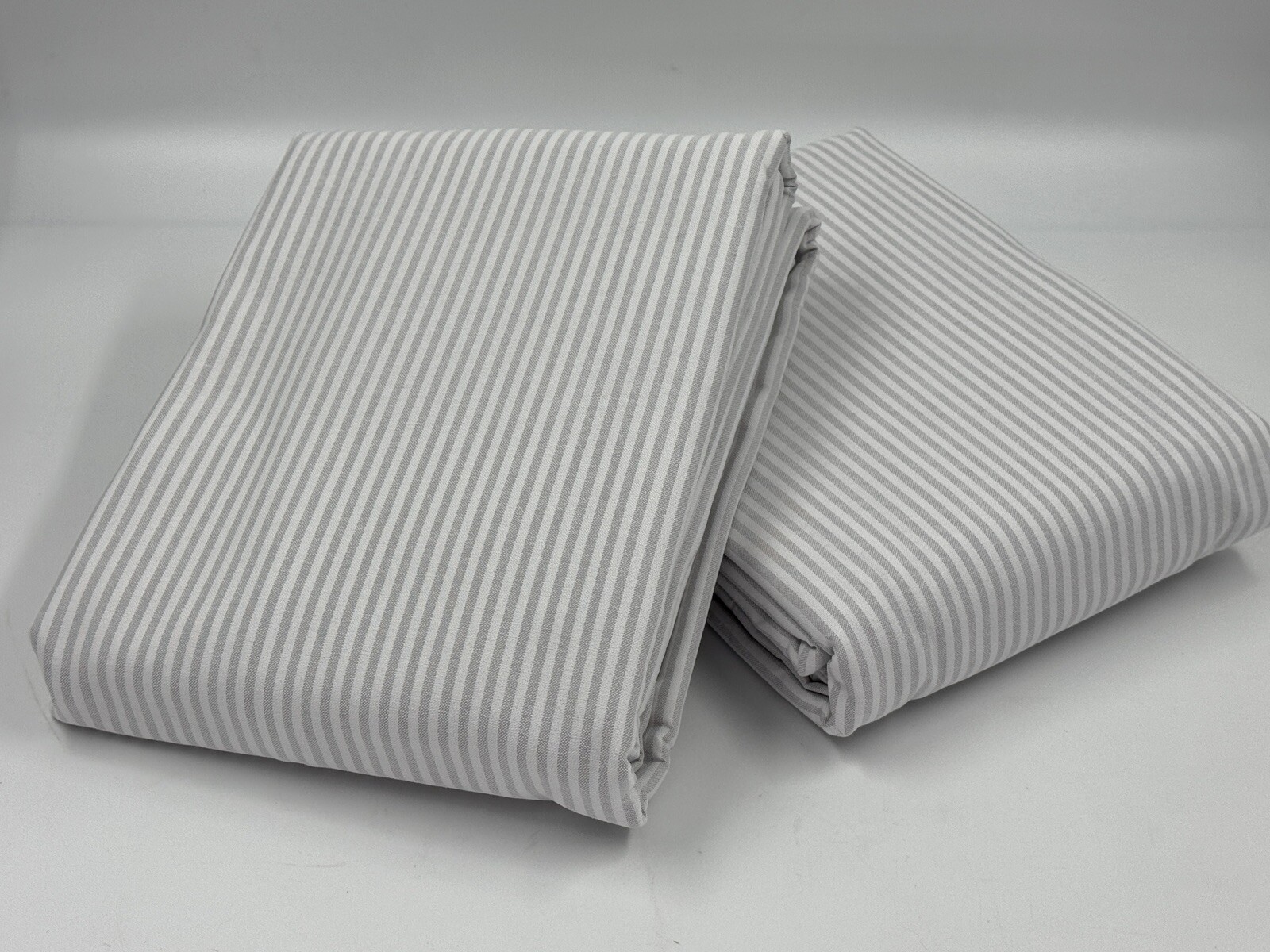 New Set/2 Pottery Barn Kids Oxford Stripe Blackout Curtain panels, 44×84, Gray