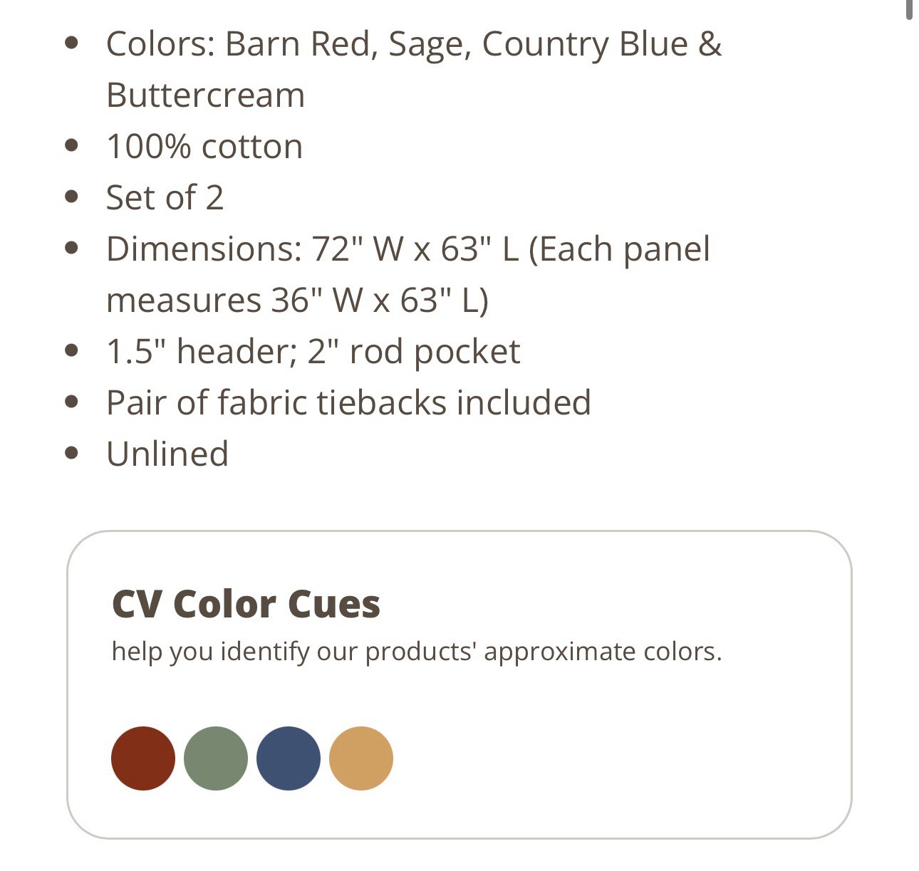 Saffron Panel Pair W/ Tie Backs 63″ Long Unlined by Park Designs
