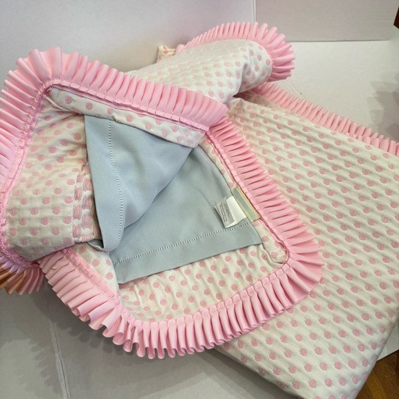 Pottery Barn Audrey Polka Dot CUSTOM Drapes Set 2 Pink Embroidered Chenille RARE