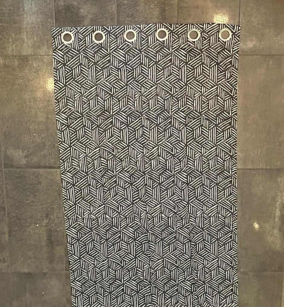Single Window Curtain Panel 84″ L x 37″ W Gray/White Pattern