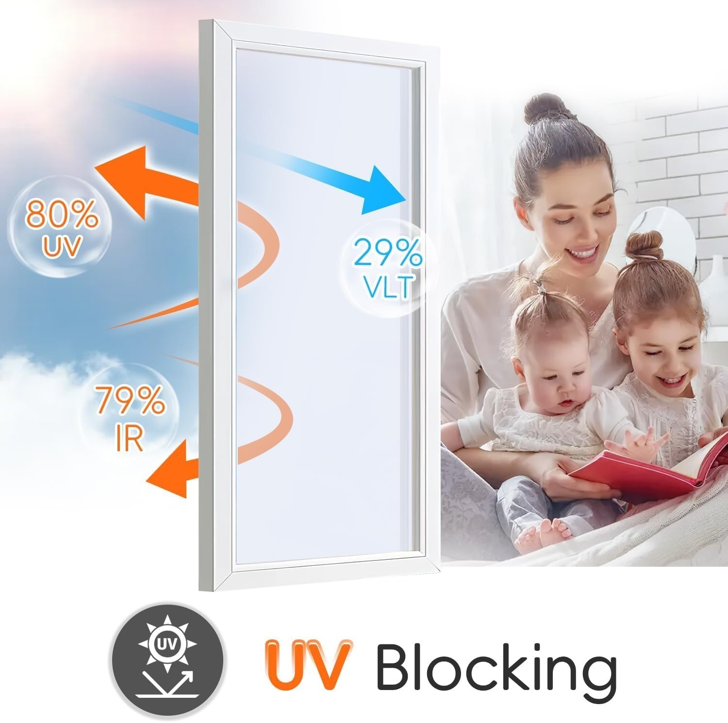 Static Cling Reflective Window Film – Daytime Privacy & UV Protection (30x200cm)
