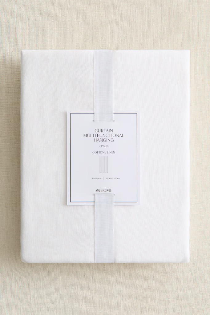 NWT H&M 2-Pack Linen-Blend Curtain Panels