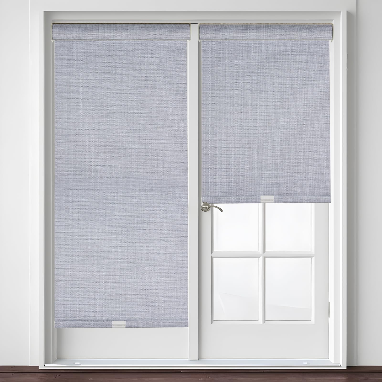 Persilux Free-Stop Cordless 100% Blackout Roller Shades Bluish Grey 70″W x 72″H