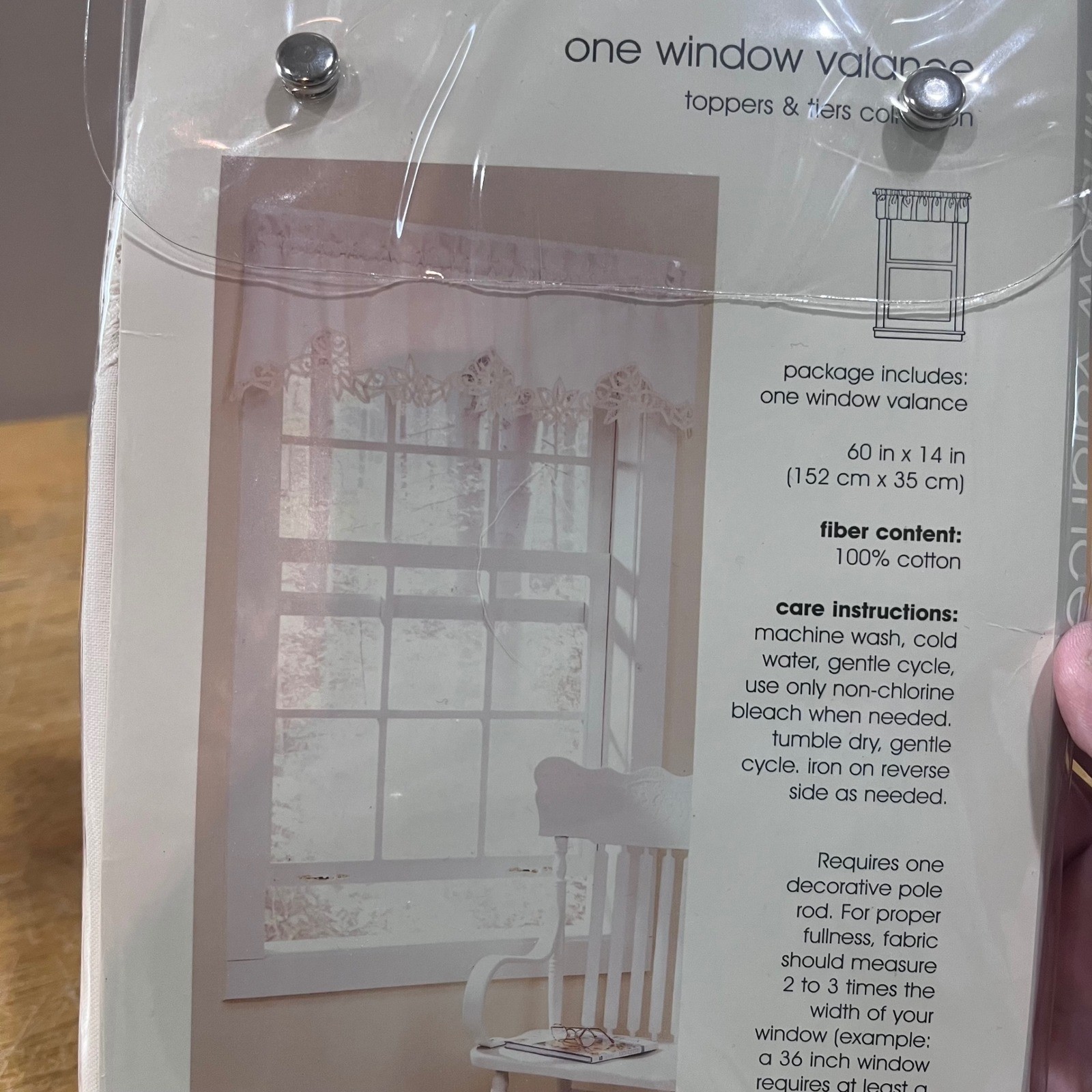 Vtg Target Home Battenburg Lace Window Valance 60×14 Ivory Shabby Chic NEW