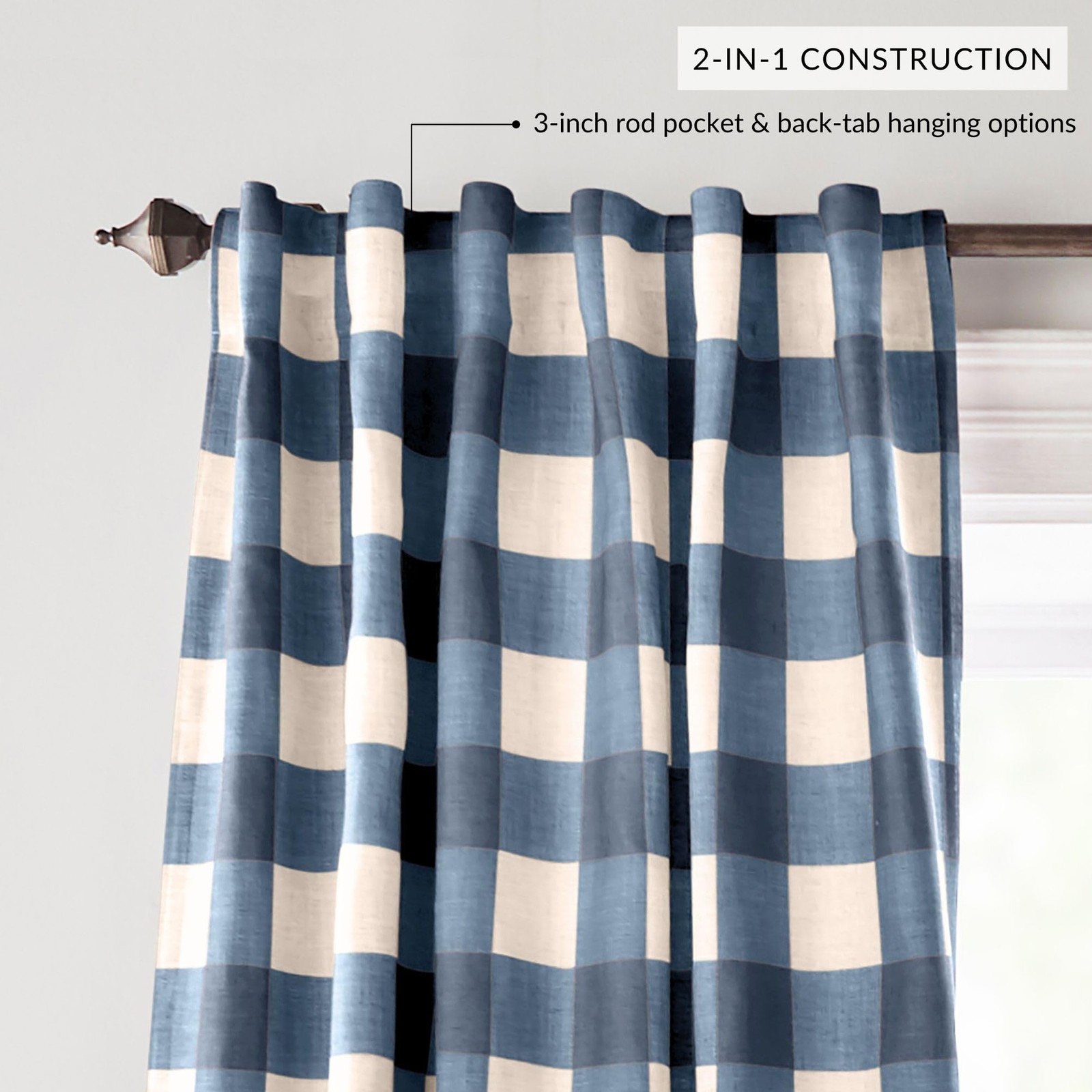 Threadmade Grainger Buffalo Check Blackout Window – 52 W X 108 L