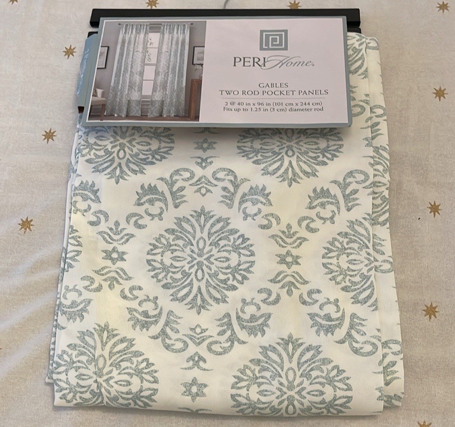 Peri Home Gables Curtain Panels Rod Pocket Seafoam New