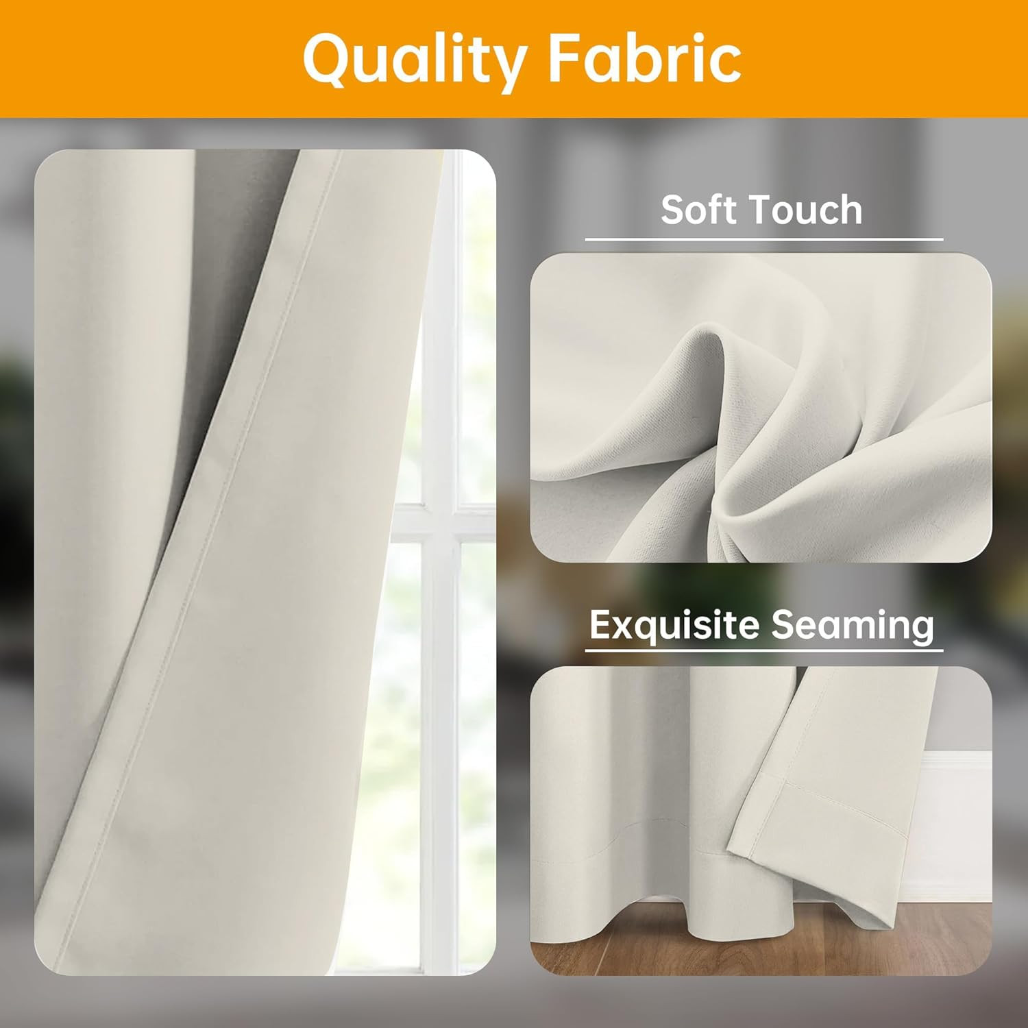 Room Divider Curtains, Blackout Ceiling Track Curtains with Hook Sound Proof Flo