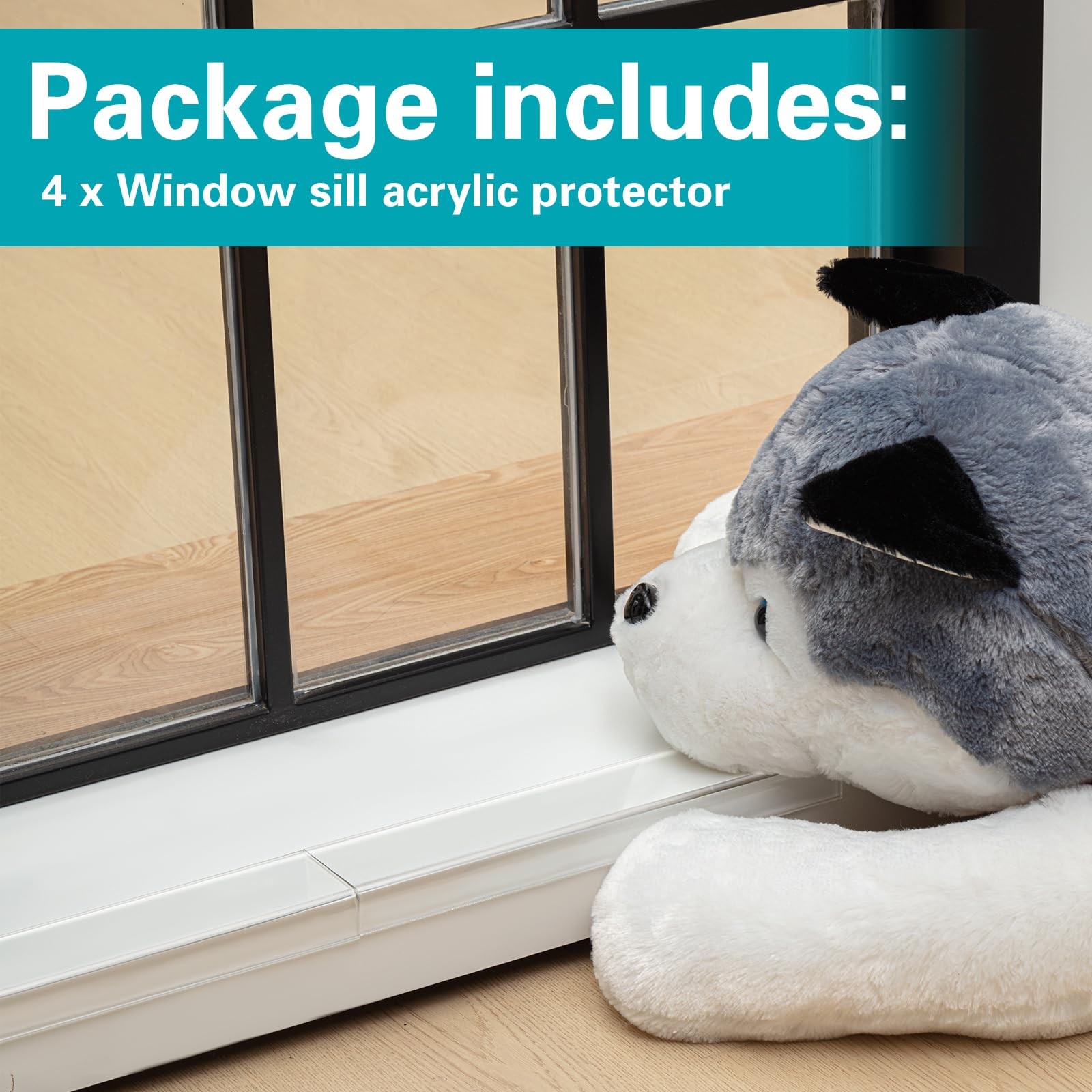 4 PCS 14.75×3.25 Inch Window Sill Protector Dog Cat Scratching Transparent