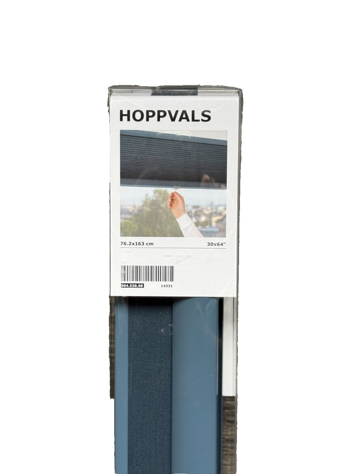 IKEA HOPPVALS Room Darkening Cellular Blind Blue 30×64″ 904.538.98-NEW