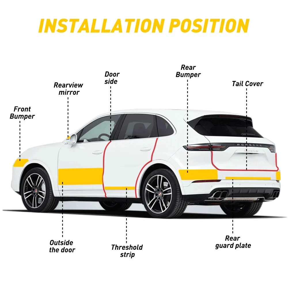 Anti Scratch Car Door Sill Protector Stickers Nano Carbon Fiber DIY Paste Strip