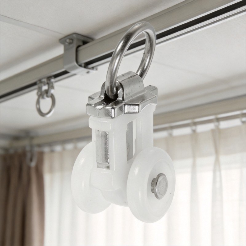 30 Pack Ceiling Mounted Curtain Track Roller System Plastic and Stainless Steel