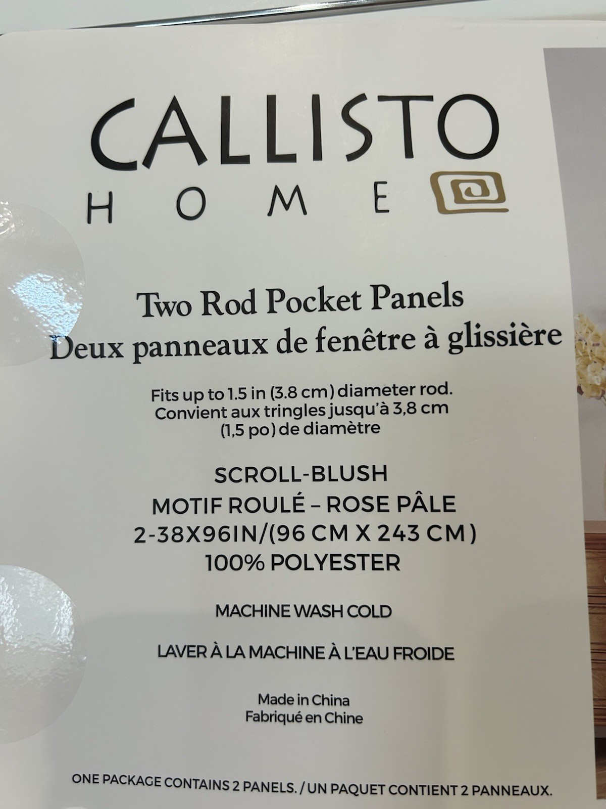 Callisto Home Heron Bird Window Curtains Panels 38 X 96” Set Of 4 Panels Blush