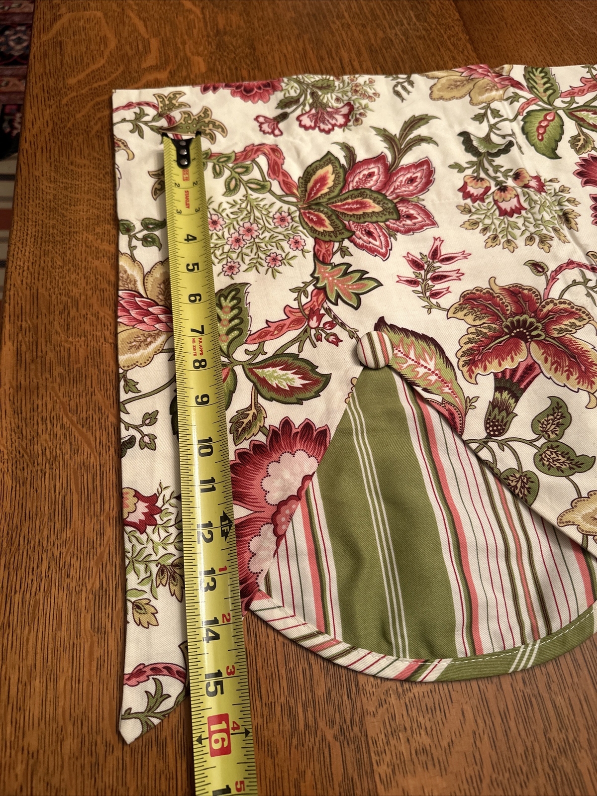 Waverly Valance Navarra Raspberry Floral Striped Tiered Rod Pocket 54”x 18.5”