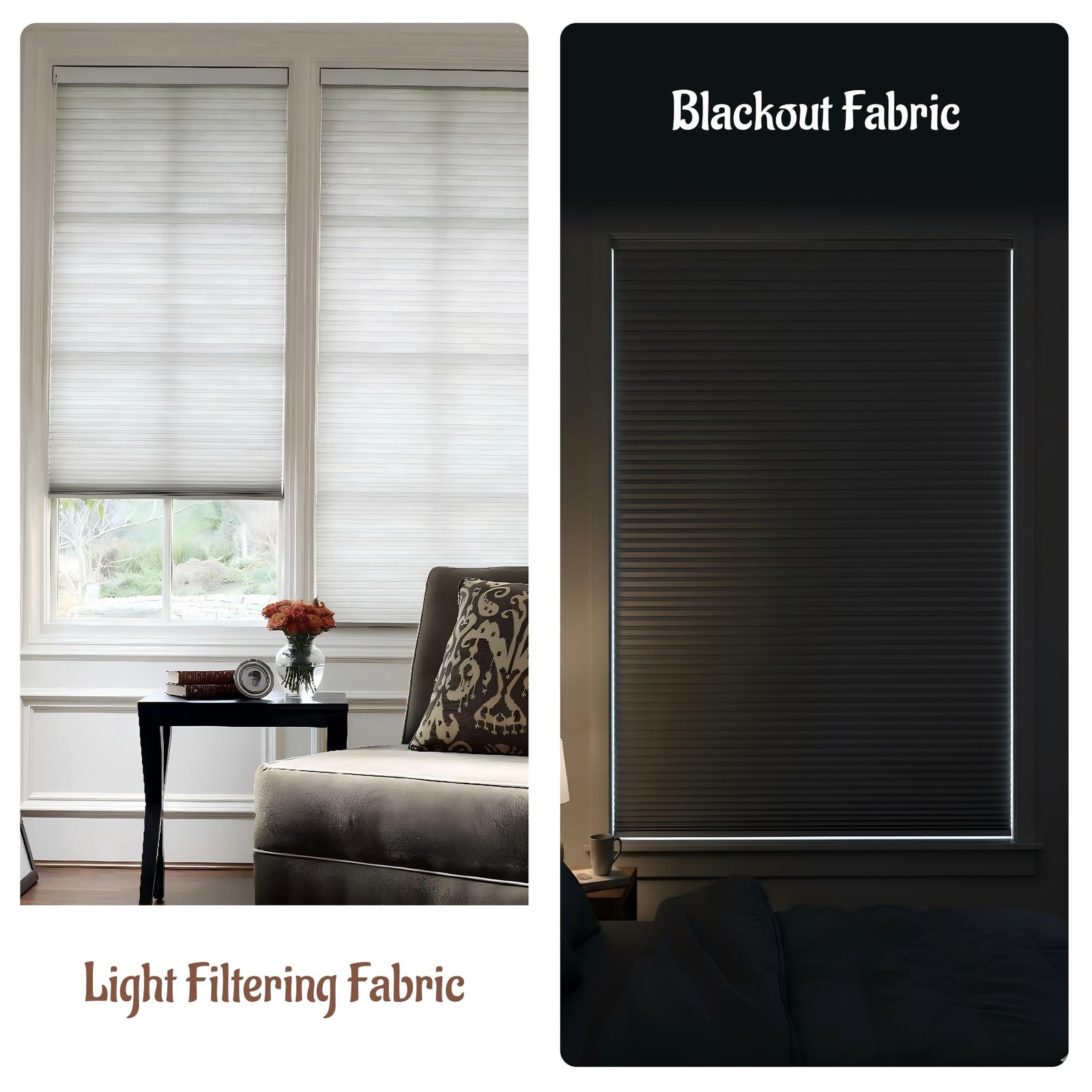 Flamax Custom Color-Matched 1.5 Cordless Cellular Shades For Indoor Privacy
