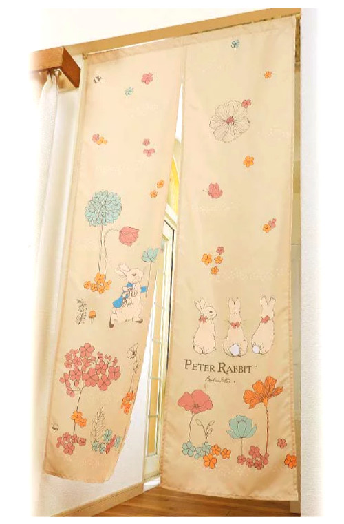 Peter Rabbit Noren Curtain Japanese Doorway Hanging 85x170cm Beige New