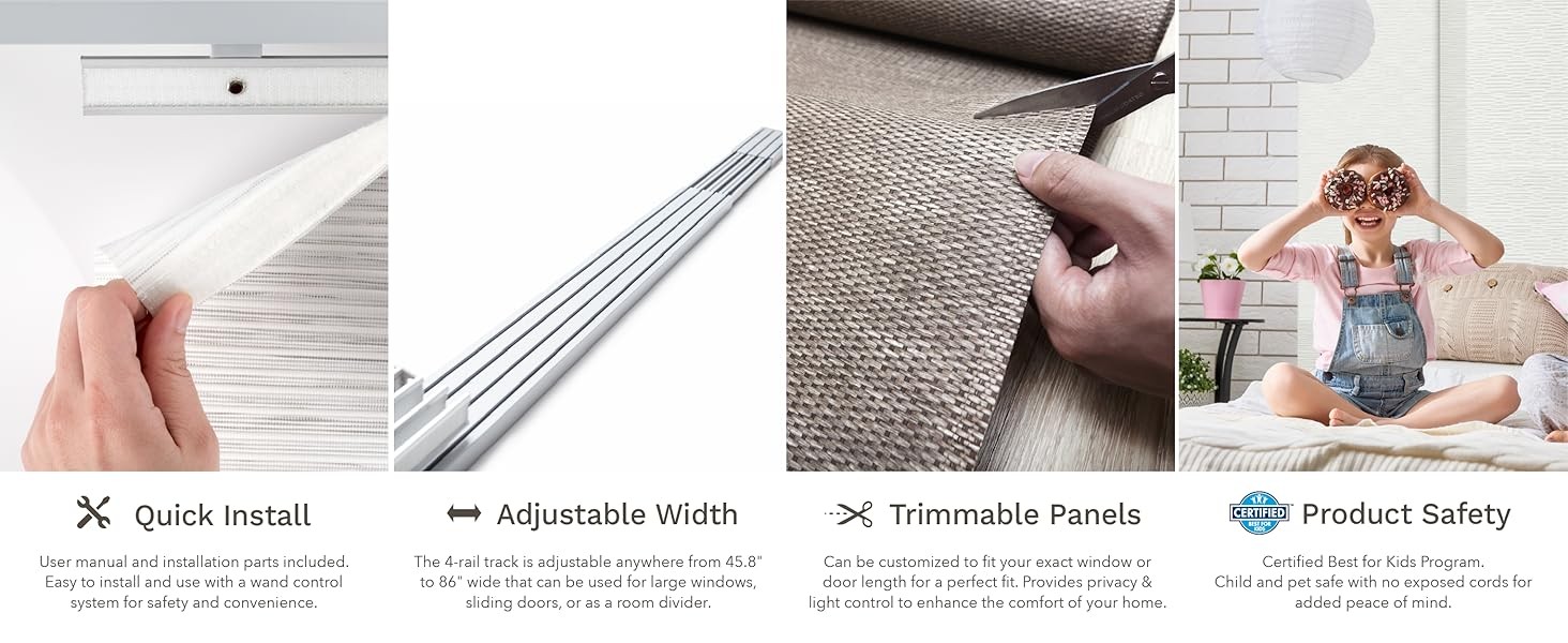 Adjustable Sliding Panel Track Blinds, Vertical Blinds, Room Dividers Walls,