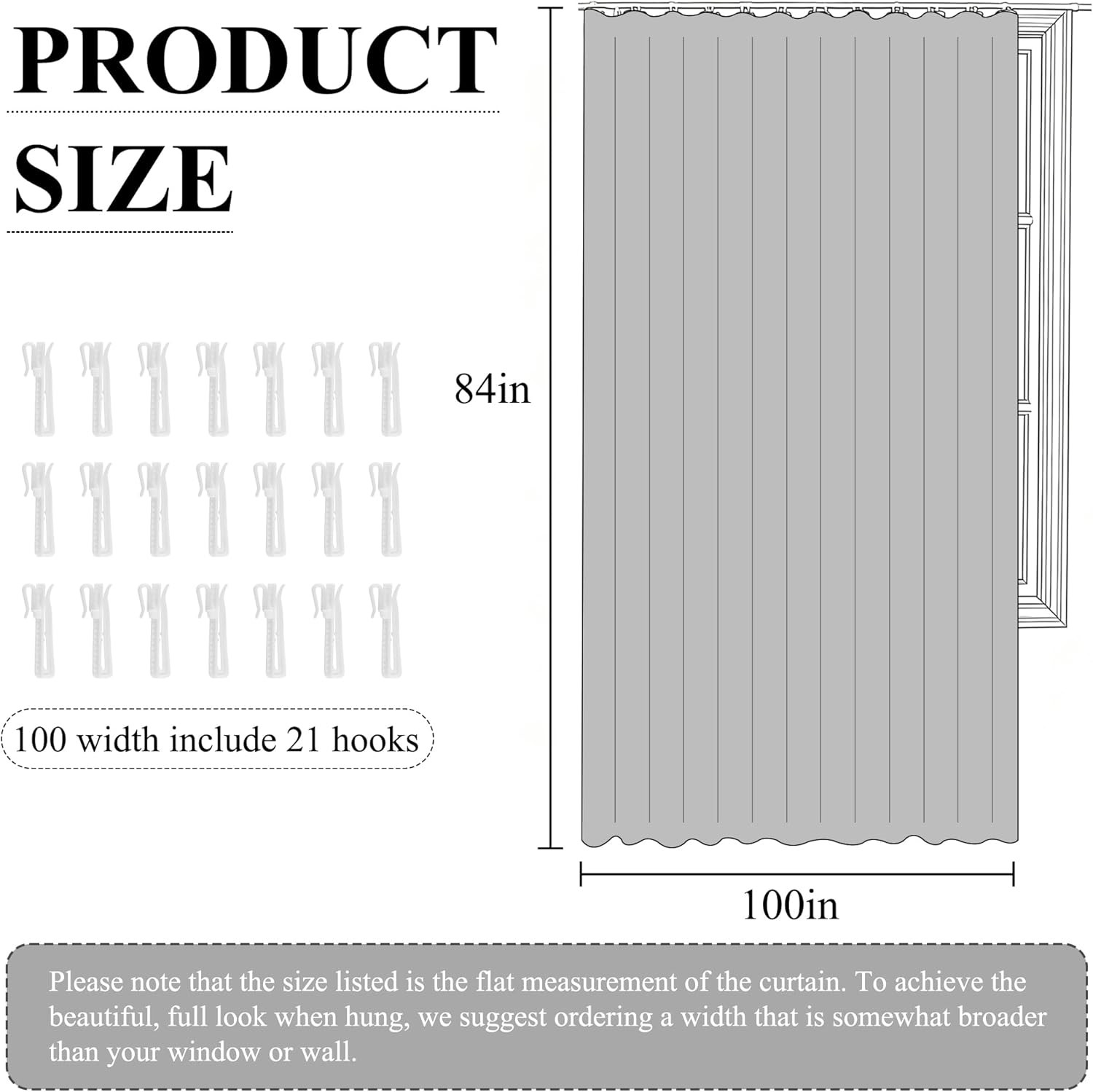 100% Blackout Room Divider Curtain Thermal Insulated&Privacy Assurd Extra Wide