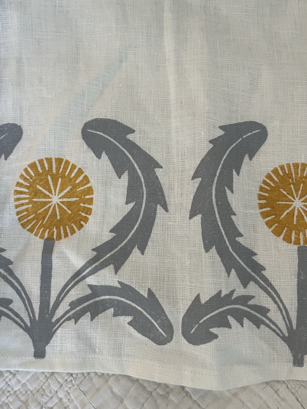 Dandelions! 6 Panels Cafe Custom Curtain Linen Panels Stenciled Etsy Thistles