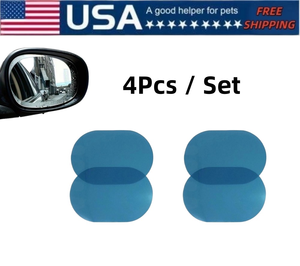 4pcs Nano HD Water Repellent Film Rainproof Anti-Fog for Car Rearview Mirror