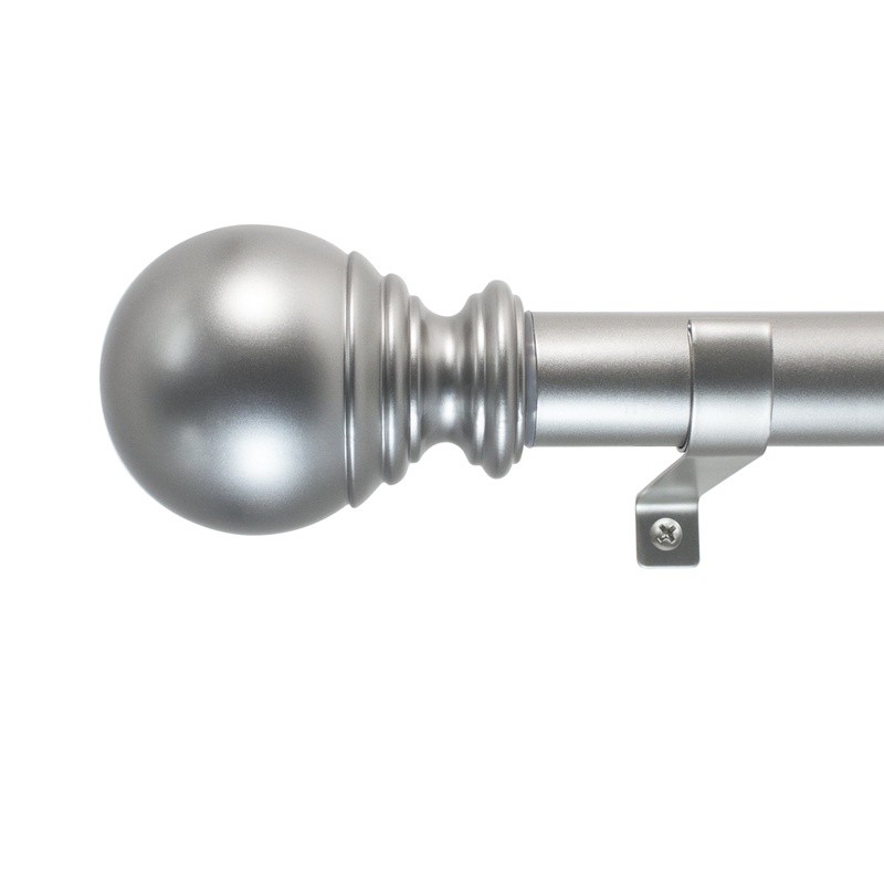 Adjustable Curtain Rod Set W/ Ball Finials Metal Drapery Hardware Easy Install