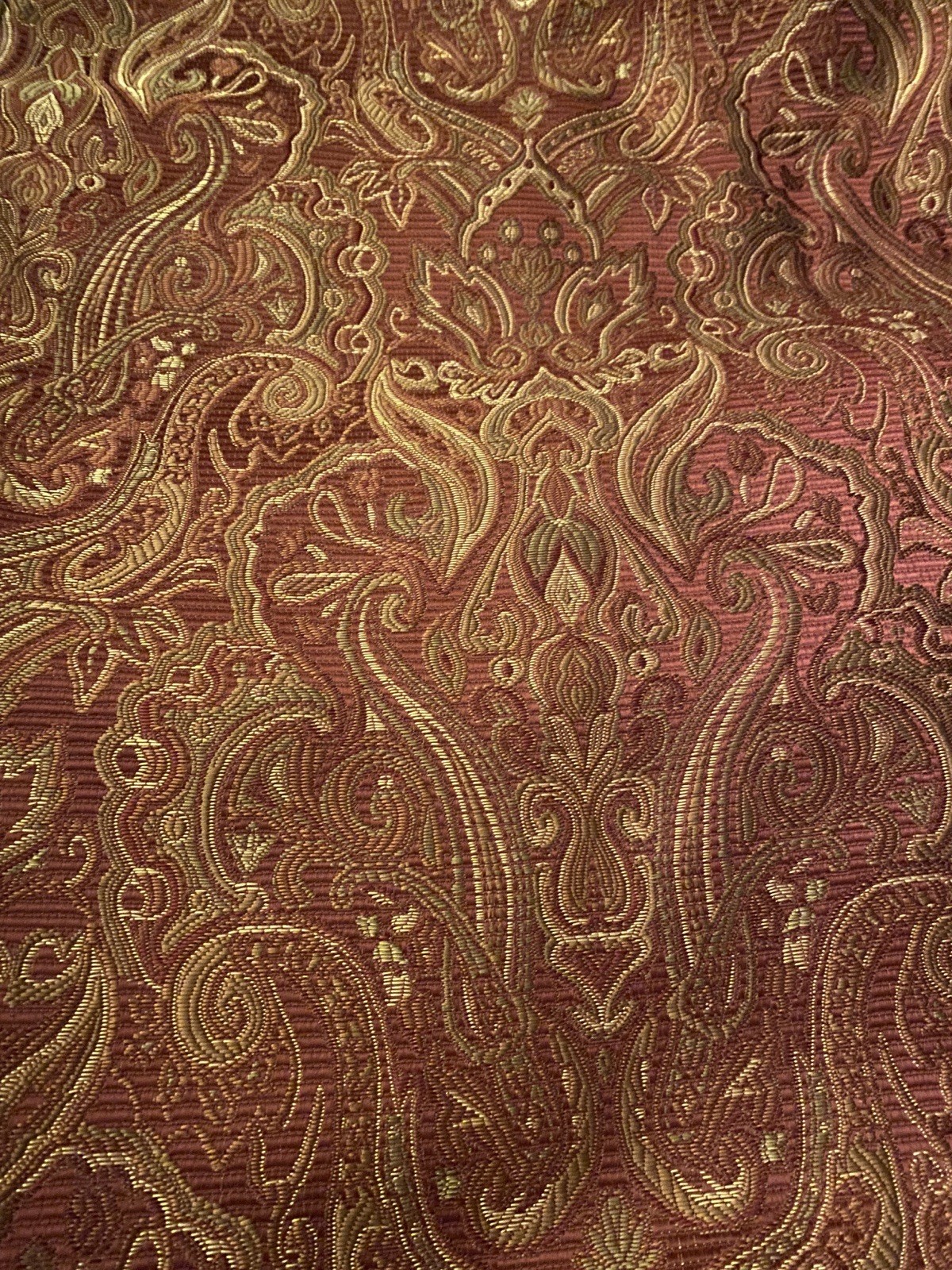 American Century Home Portofino Red/Gold Brocade Paisley Drape Panels 96″ X 84″