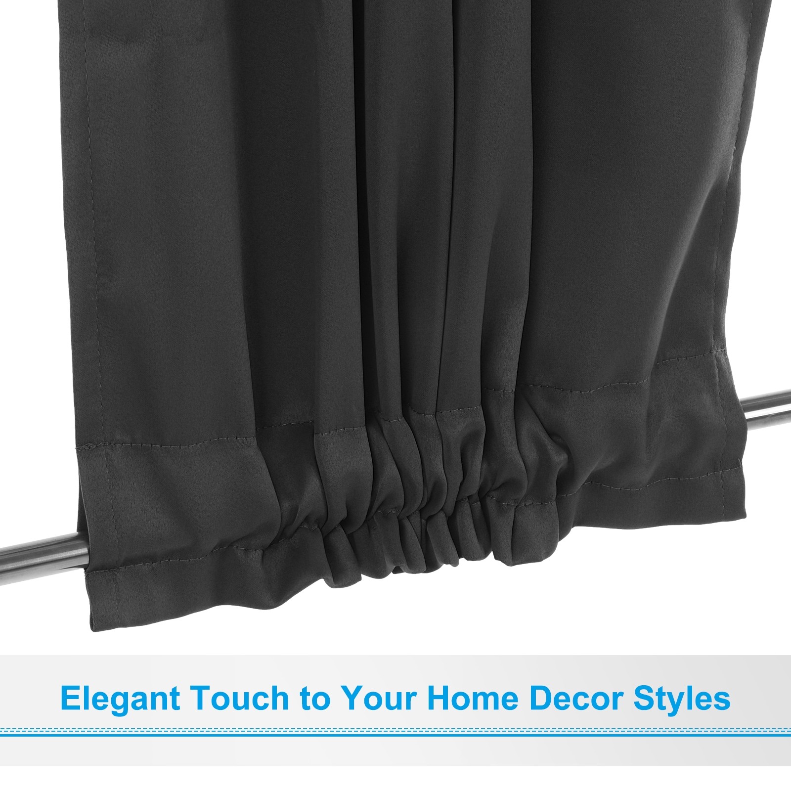 Blackout Door Curtain 25″W x 40″L French Window Door Curtain 1 Panel Black