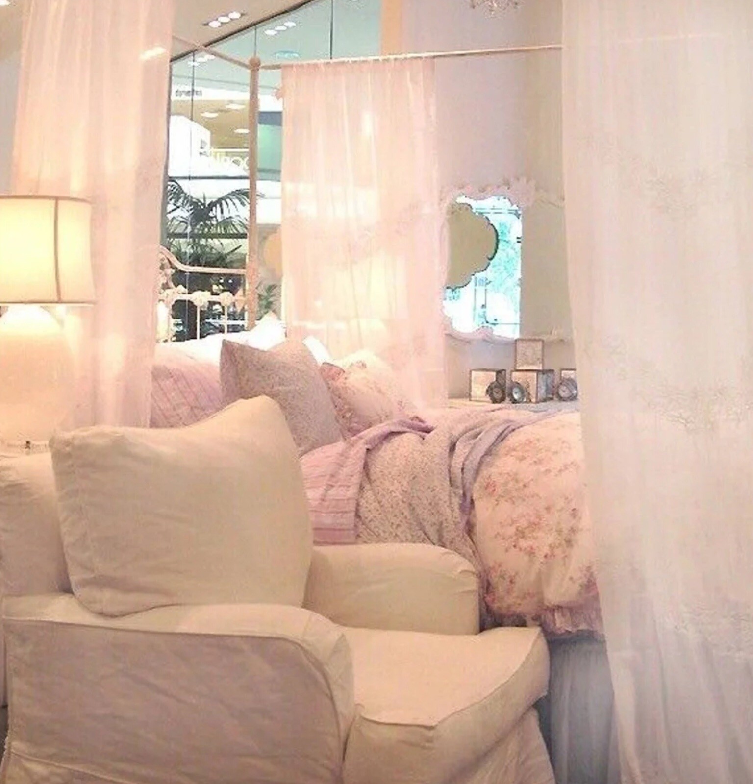 Rachel Ashwell Shabby Chic Couture Curtain Embroidered Flowers Overdye Sugarplum