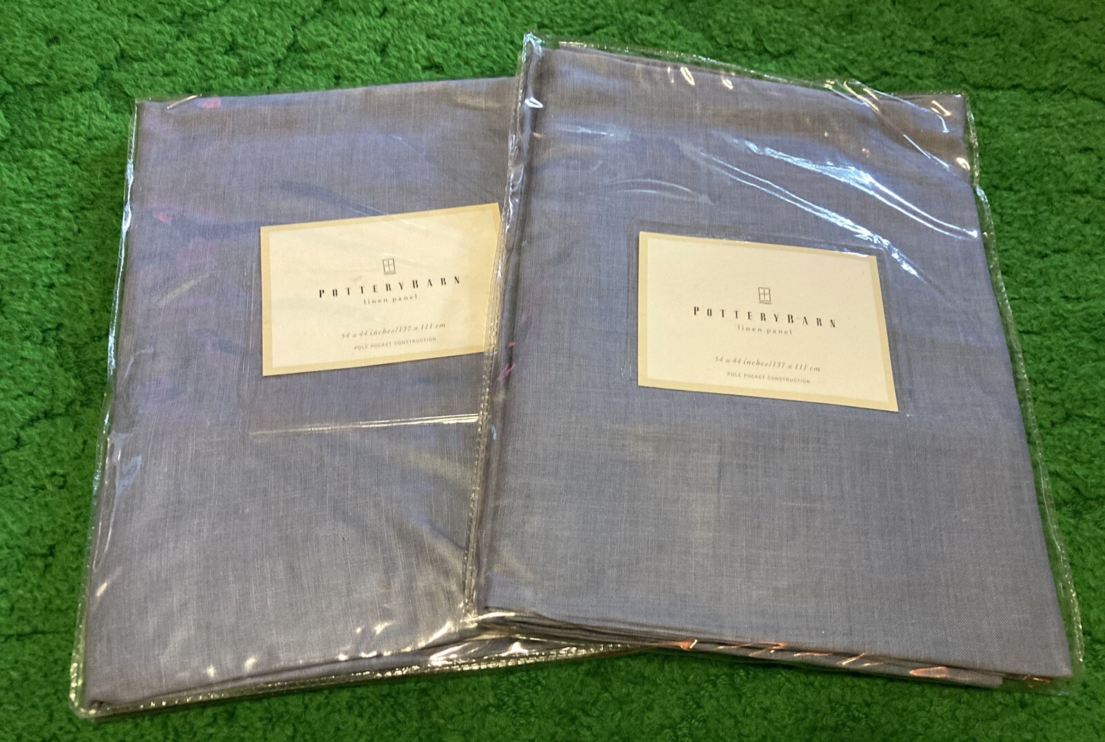 Rare Pottery Barn 100% Linen Panel 2 Pole Pocket 54×44 Cornflower Curtains