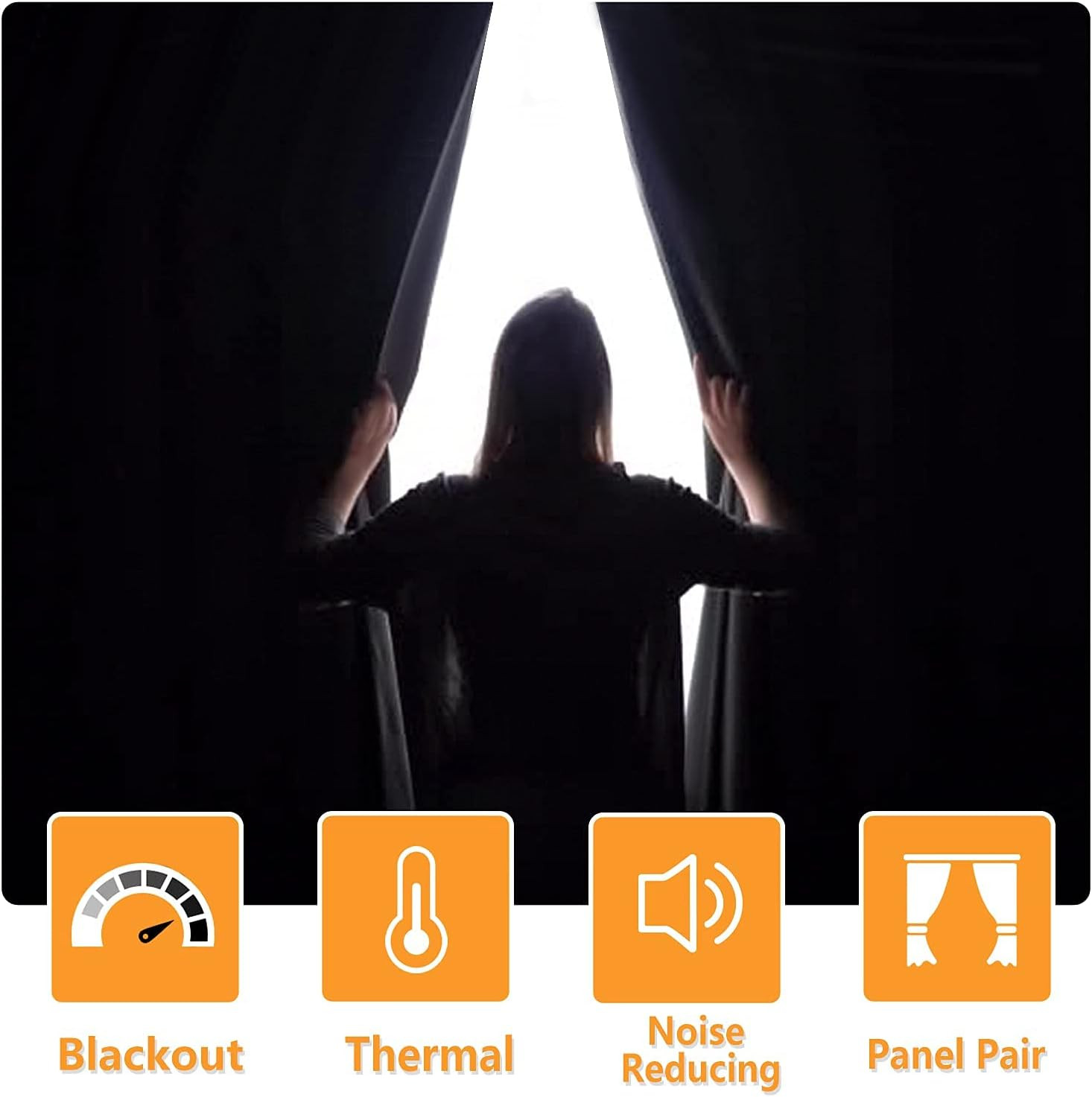 RV Blackout Curtains 52×36 Thermal Insulated Window Panels 2 Pack Tie