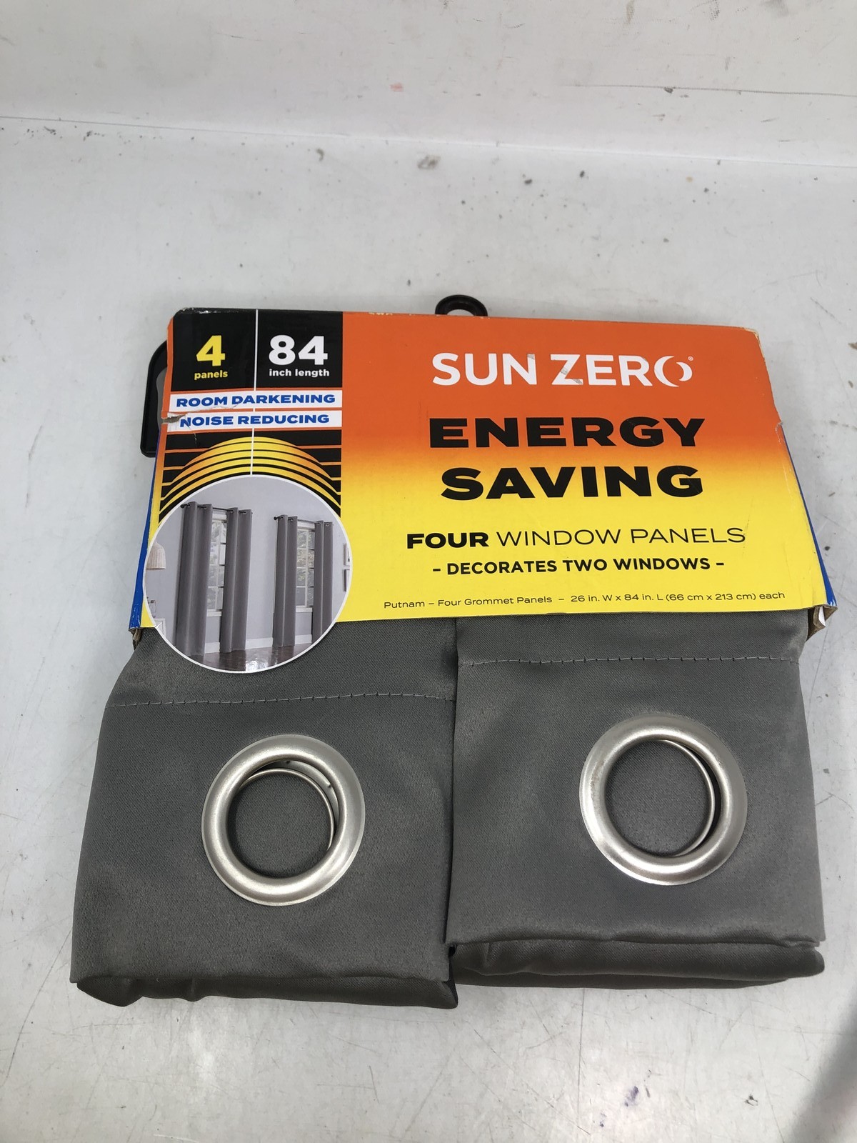 Sun Zero Energy Saving Four Window Panels 84″Length Grey-26″ W x 84″L