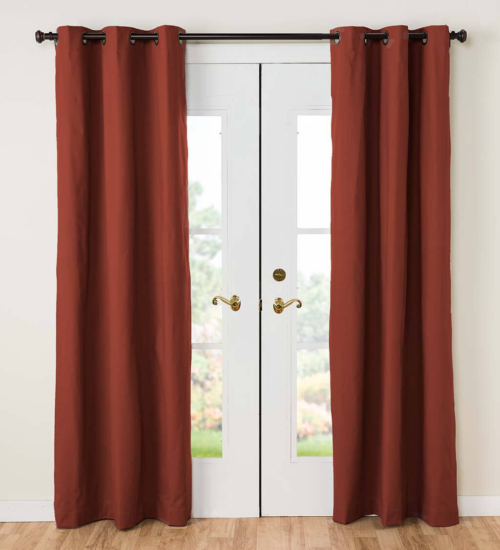 Thermalogic Energy Efficient Insulated Solid Grommet-Top Curtain Pair-Red 80×95″