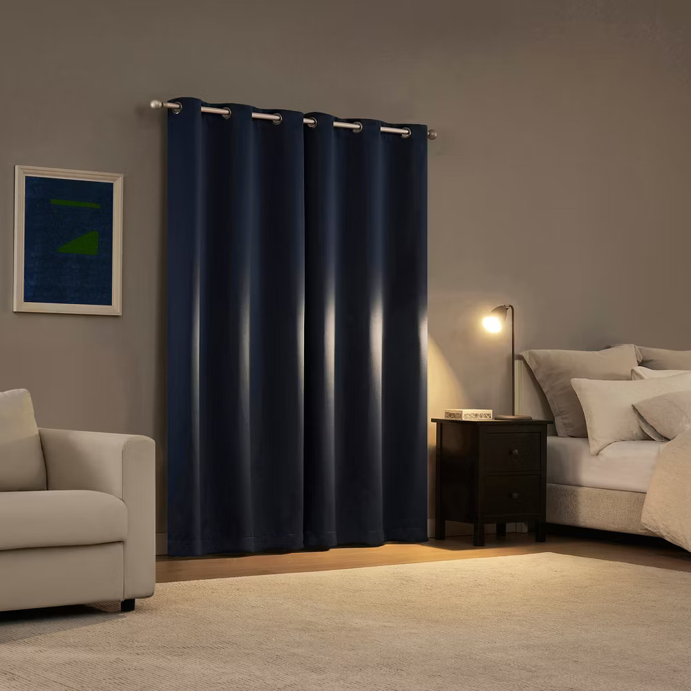 Sun Zero 2pc 40″x72″ Sheridan 100% Blackout Magnetic Closure Grommet