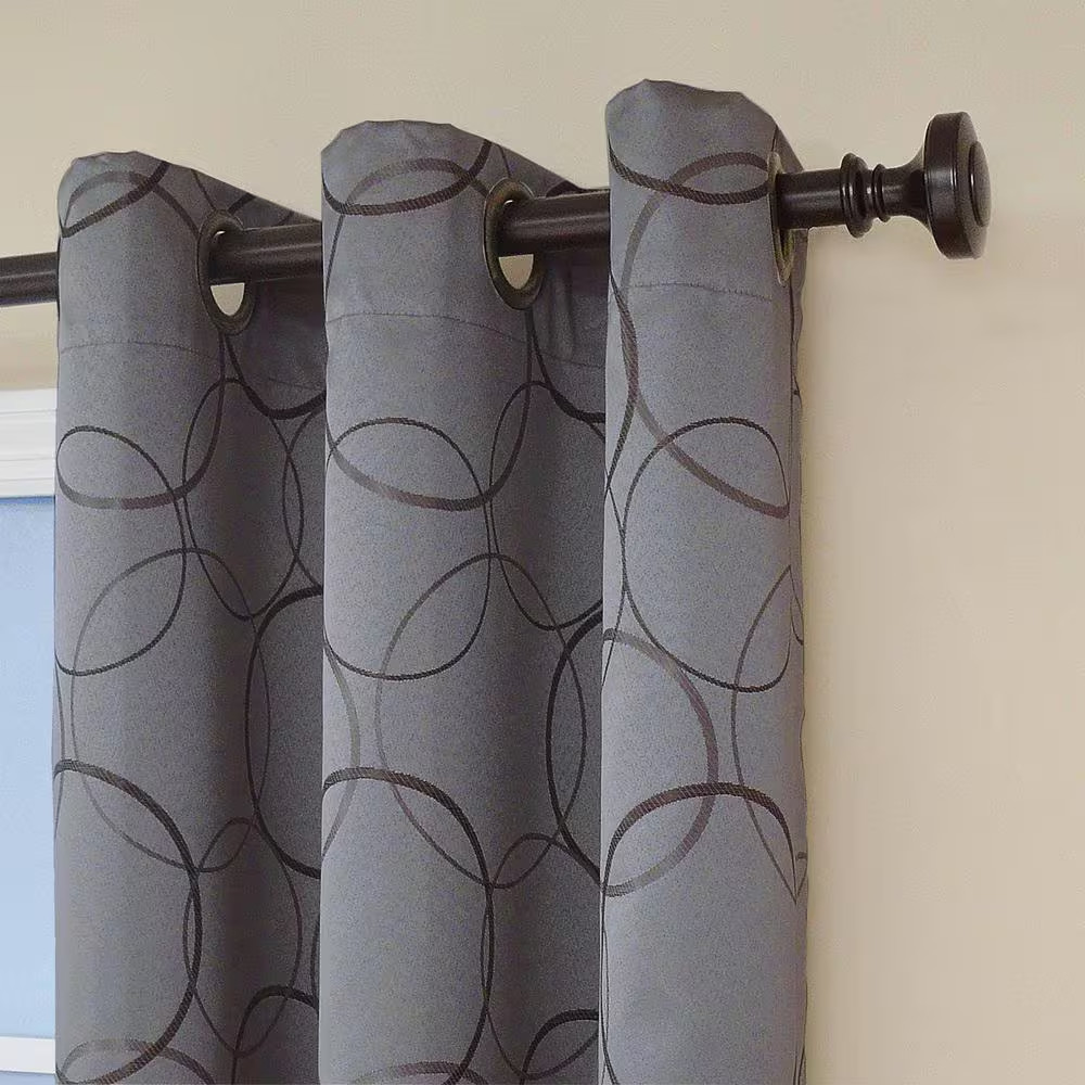 Meridian River Blue Polyester Geometric 42 In. W X 84 In. L Lined Grommet Blacko