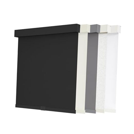 out Roller Shades Cordless Blinds for Windows, Free-Stop 20″W x 72″H Black