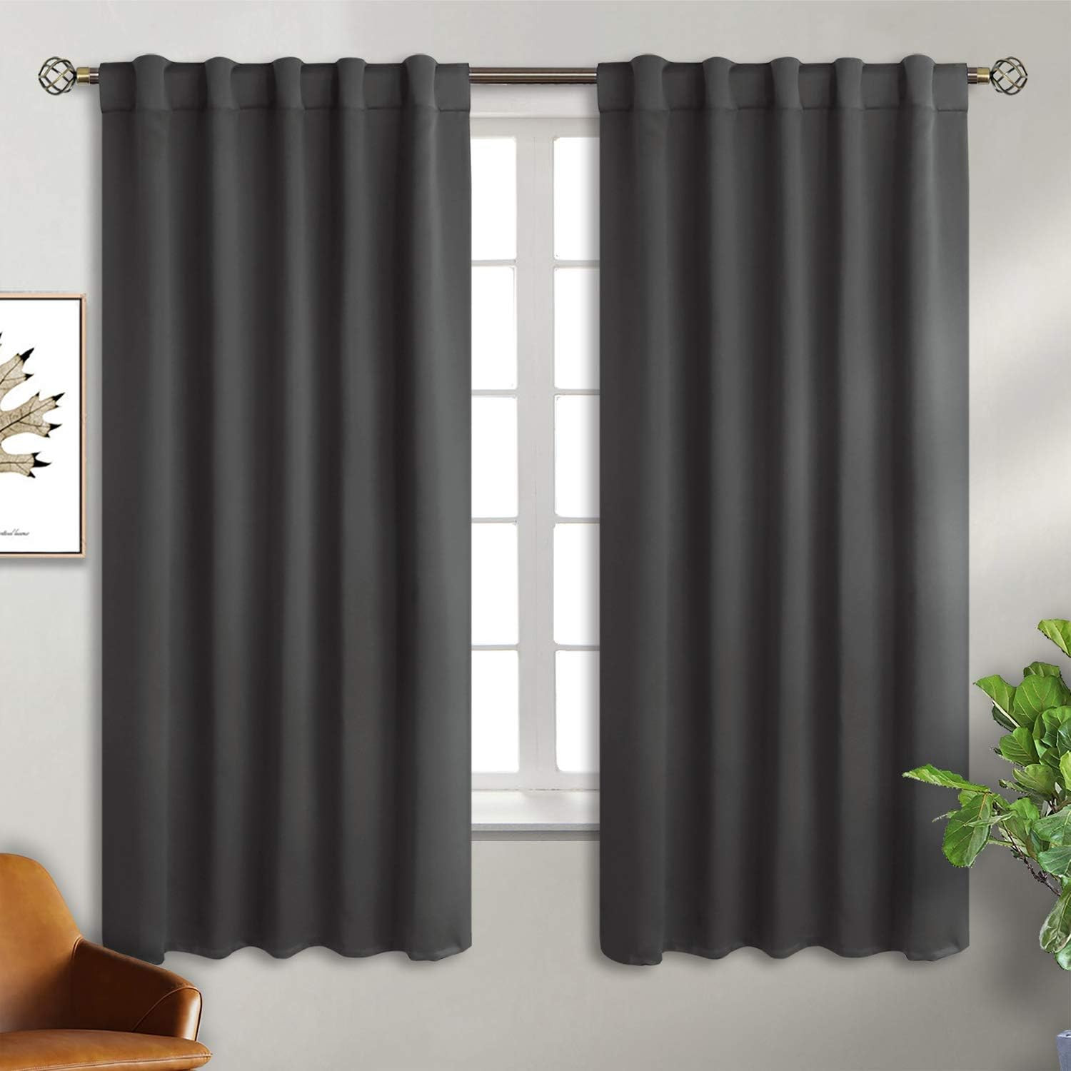 BGment Rod Pocket and Back Tab Blackout Curtains for Bedroom – Thermal Insulated