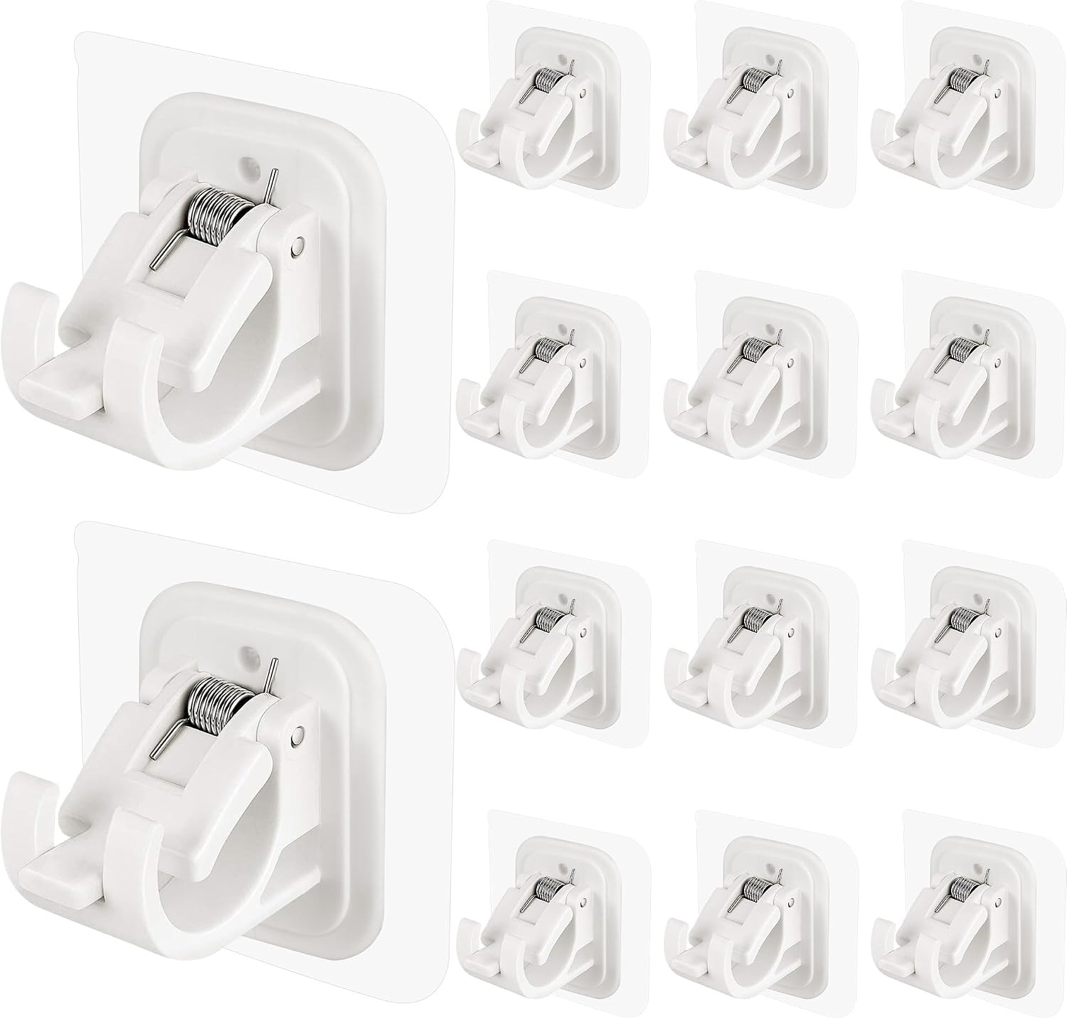 14PCS No Drill Curtain Rod Brackets No Drilling Self Adhesive Curtain Rod Holder