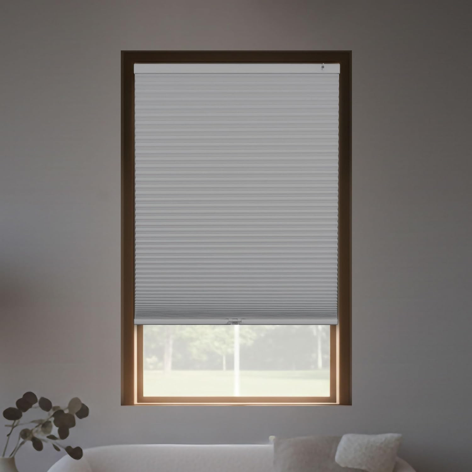 EZ Fit No Tools Cordless Blackout Cellular Shade 21.5″ W x 48″ H – White
